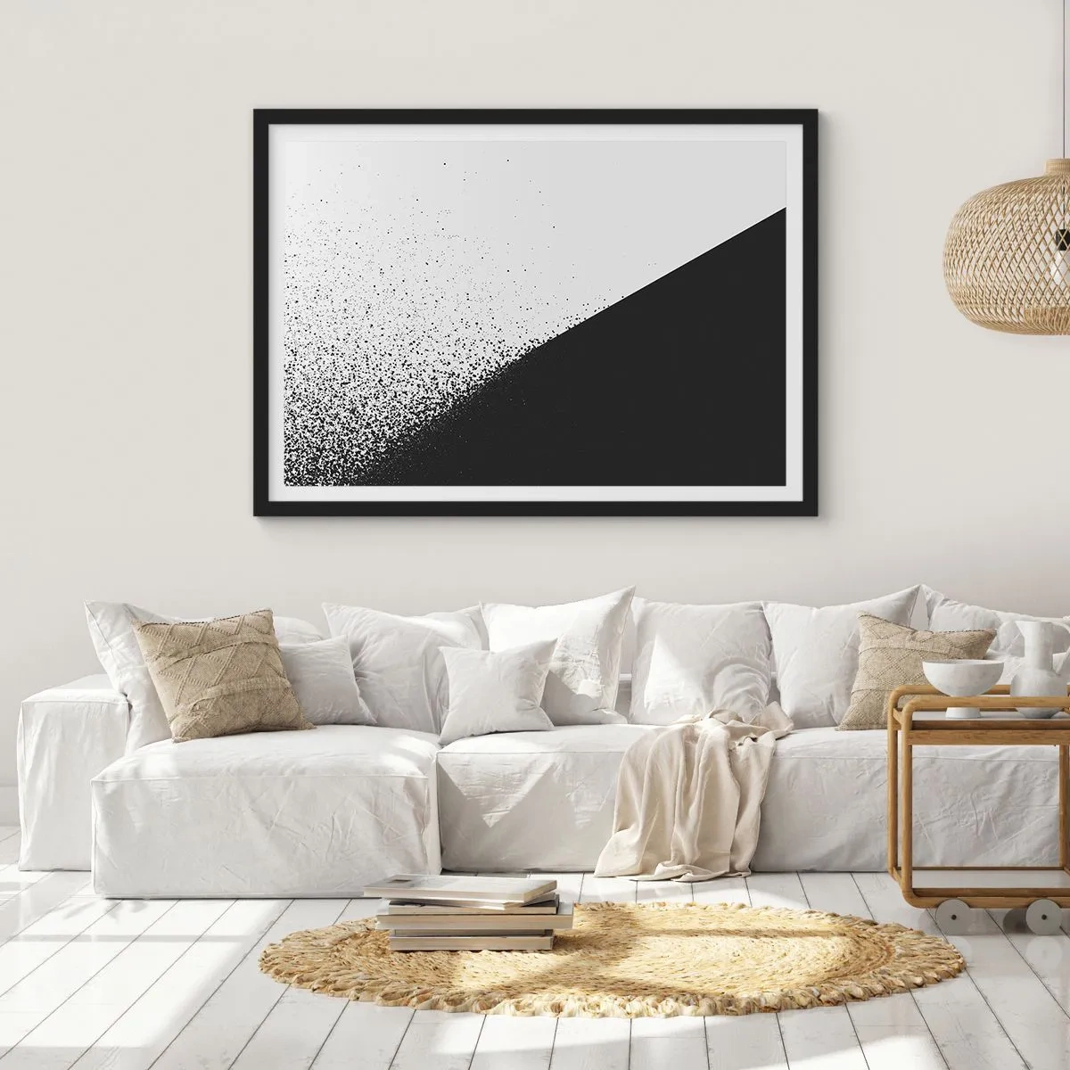 Plakat i sort ramme - Hurtigere og hurtigere, mere og mere - 70x50 cm