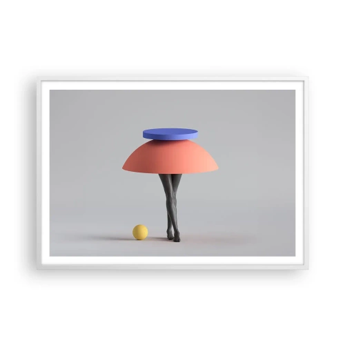 Plakat i hvid ramme - Surrealistisk komposition - 100x70 cm