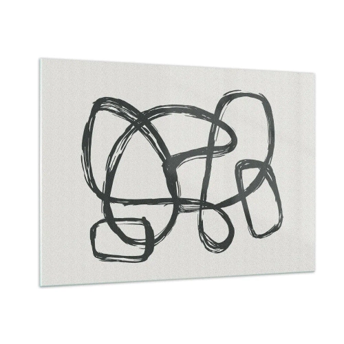 Billede på glas - Loopet abstraktion - 100x70 cm