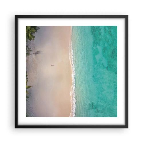 Plakat i sort ramme - Paradis strand - 50x50 cm