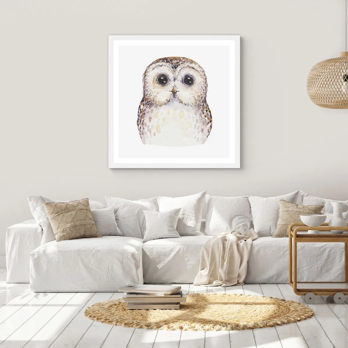 Plakat i hvid ramme - Se mig i øjnene - 40x40 cm