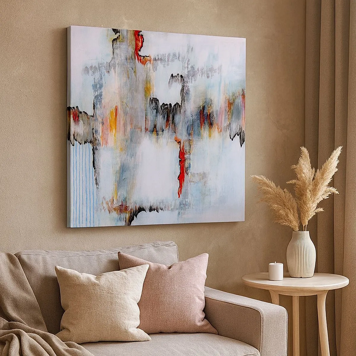 Lærredstryk - Billede på lærred - En pind på vandet - 30x30 cm