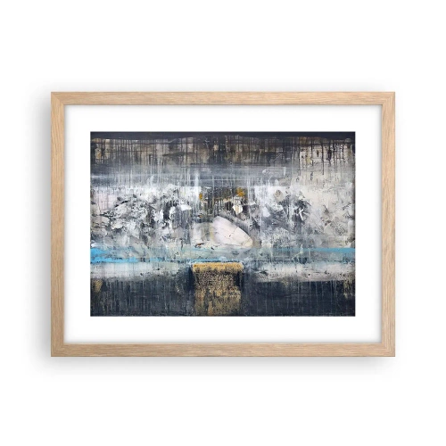 Plakat i ramme af lyst egetræ - Som på is, som på fortovet - 40x30 cm