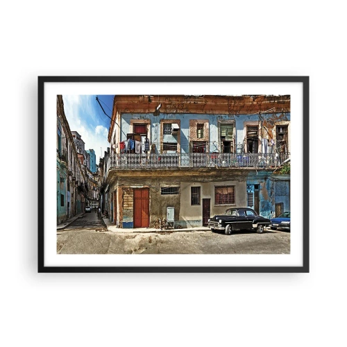 Plakat i sort ramme - Havana stemning - 70x50 cm
