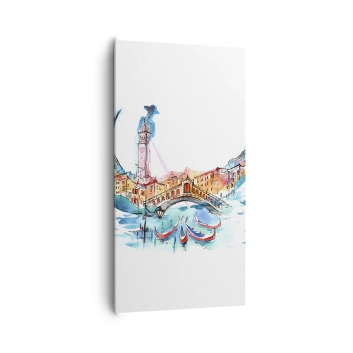 Lærredstryk - Billede på lærred - Vi sejler gennem byen - 65x120 cm