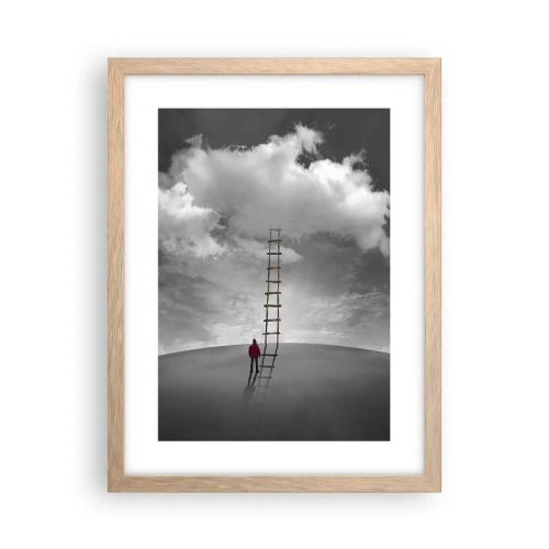 Plakat i ramme af lyst egetræ - Alt er muligt - 30x40 cm