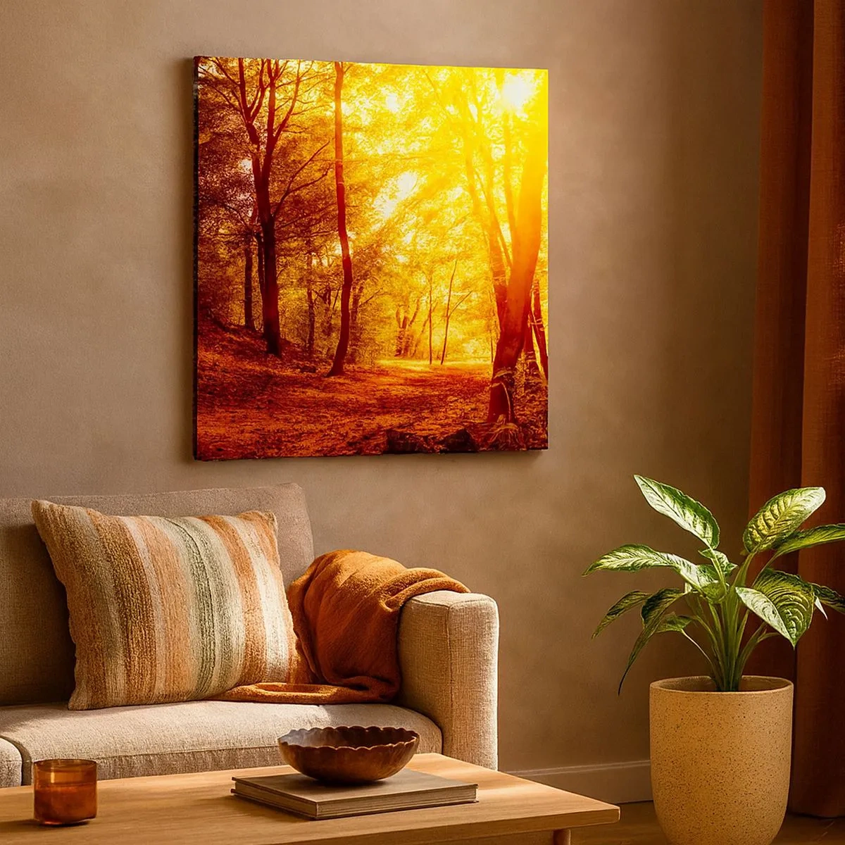 Lærredstryk - Billede på lærred - Til den gyldne lysning - 30x30 cm