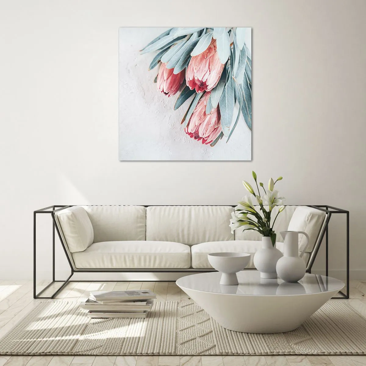 Billede på glas - Skammer sig over deres egen skønhed - 70x70 cm