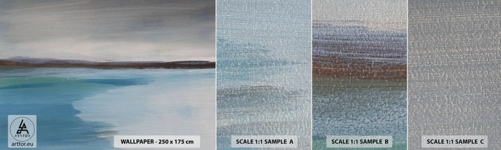 Prøve Fototapet Premium Canvas - Horisontalt landskab - Hav, Stykke, Strand - 100x30 cm