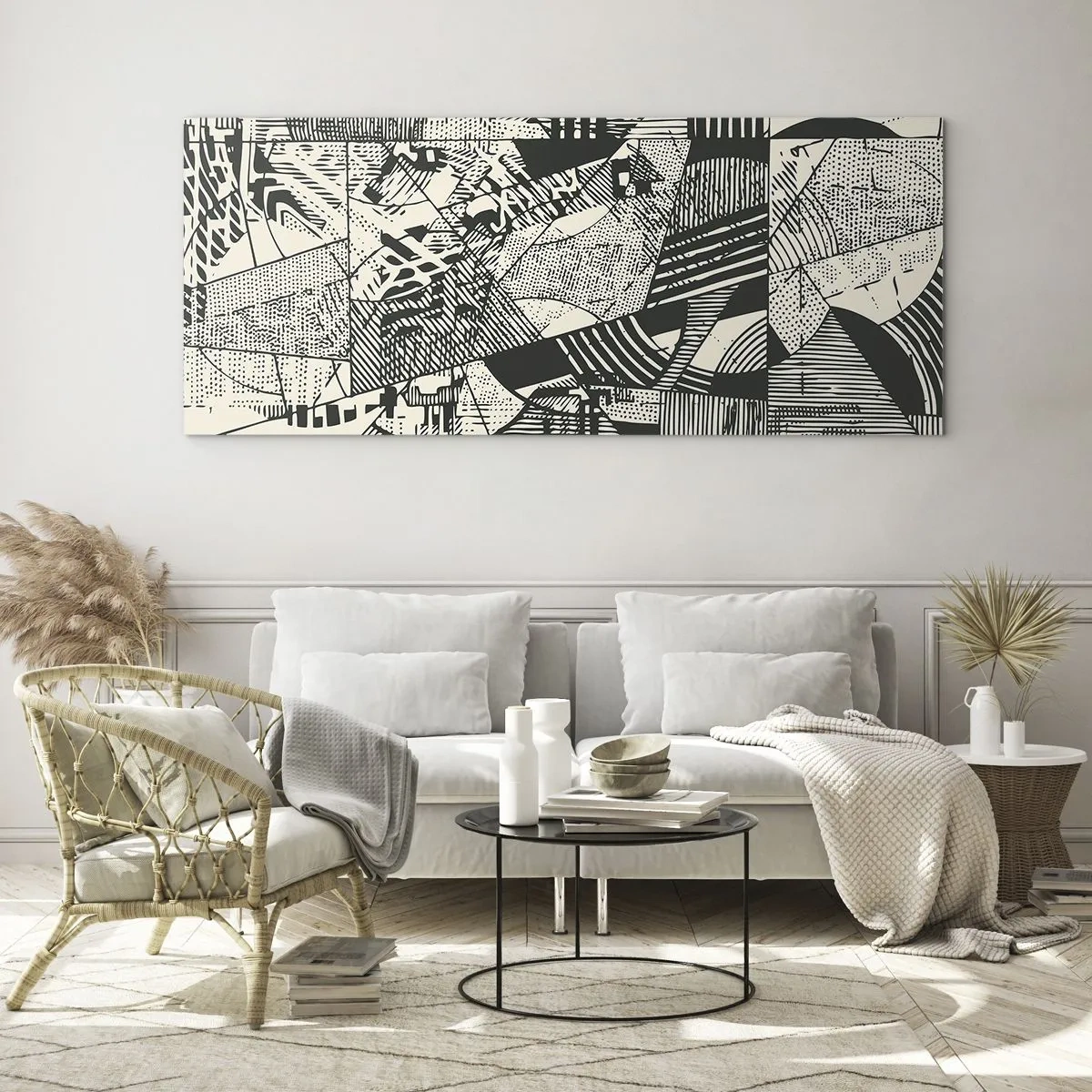 Billede på glas - Nutidens dynamik - 160x50 cm