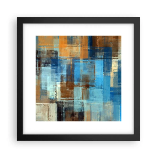 Plakat i sort ramme - Gennem det blå slør - 30x30 cm