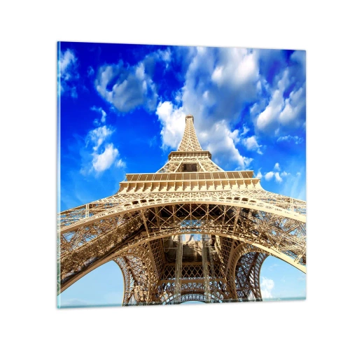 Billede på glas - Række ud efter himlen og skyerne - 40x40 cm