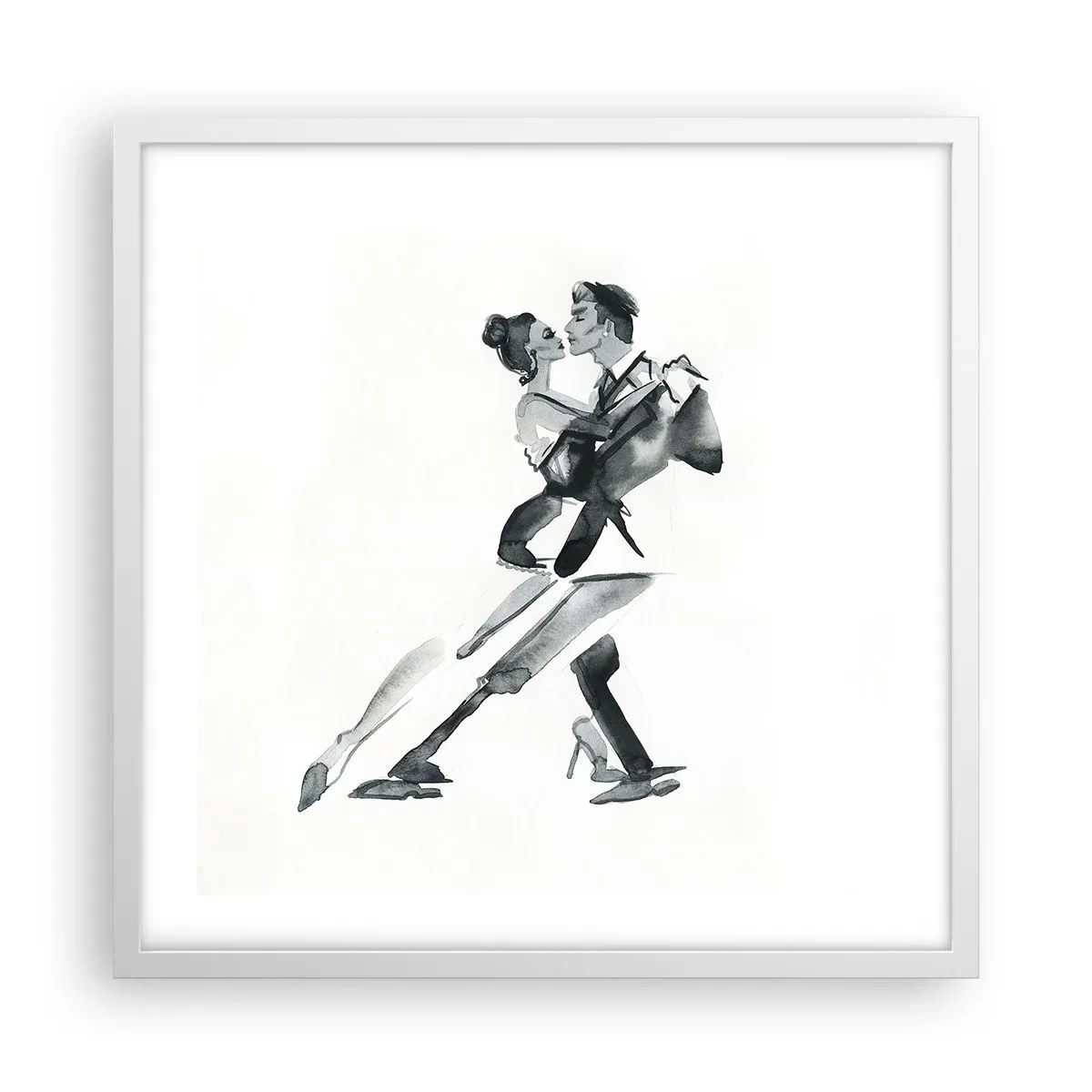 Plakat i hvid ramme - I én rytme - 50x50 cm