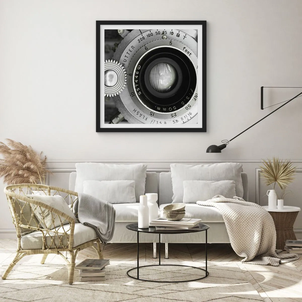 Plakat i sort ramme - Historien om Hollywood - 50x50 cm