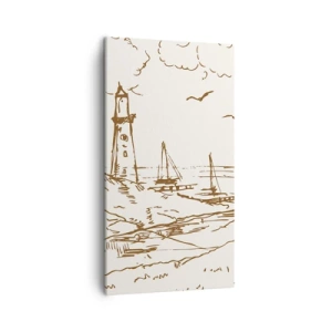 Lærredstryk - Billede på lærred - Oversigt over sommerminder - 45x80 cm