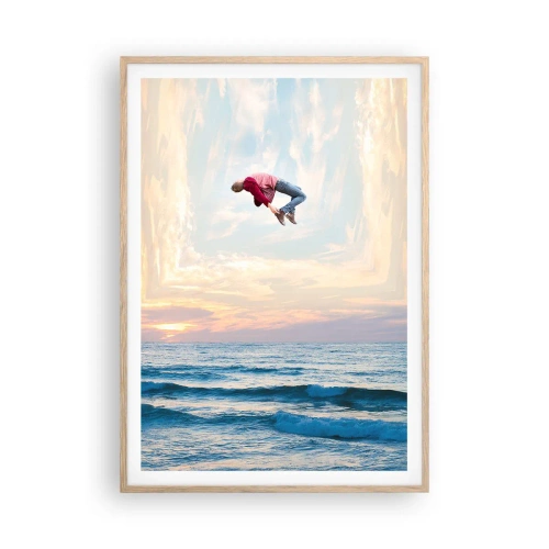 Plakat i ramme af lyst egetræ - Til en anden dimension - 70x100 cm