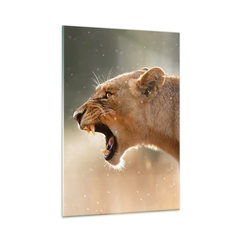 Billede på glas - Prøv ikke at lytte - 80x120 cm