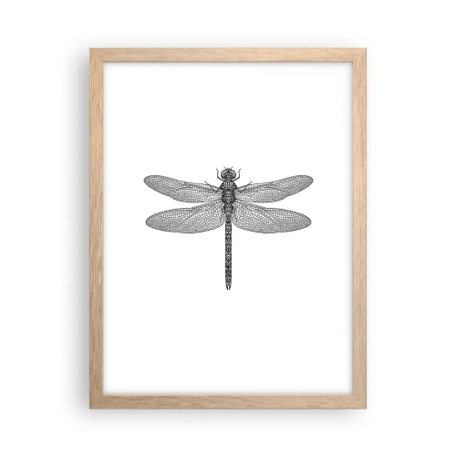 Plakat i ramme af lyst egetræ - Præcision i naturen - 30x40 cm