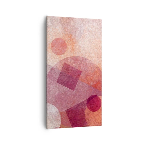 Lærredstryk - Billede på lærred - Geometriske transformationer i pink - 55x100 cm