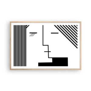 Plakat i ramme af lyst egetræ - Bare et kys - 91x61 cm