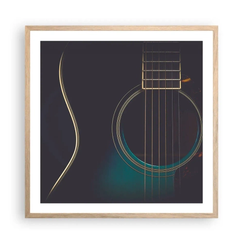 Plakat i ramme af lyst egetræ - Et øjeblik før det lyder - 60x60 cm