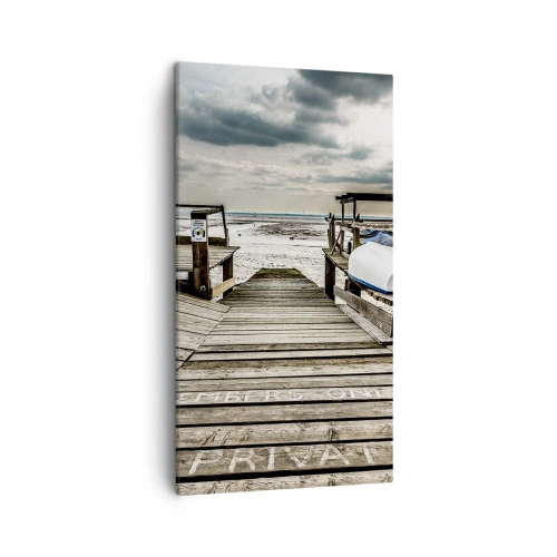 Lærredstryk - Billede på lærred - Stranden i nord - 45x80 cm