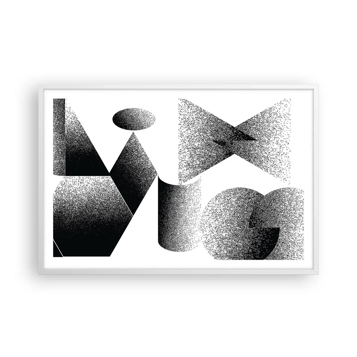 Plakat i hvid ramme - Vinkler og ovaler - 91x61 cm