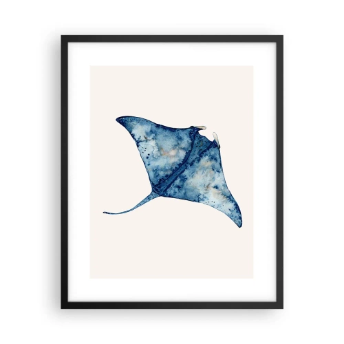 Plakat i sort ramme - Liv i blåt - 40x50 cm