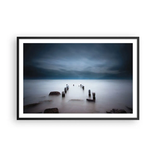Plakat i sort ramme - En betænksom sø - 91x61 cm