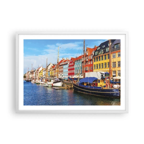 Plakat i hvid ramme - Glædelig kaj - 70x50 cm