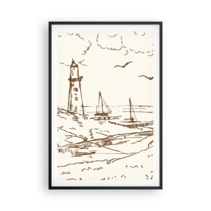 Plakat i sort ramme - Oversigt over sommerminder - 61x91 cm