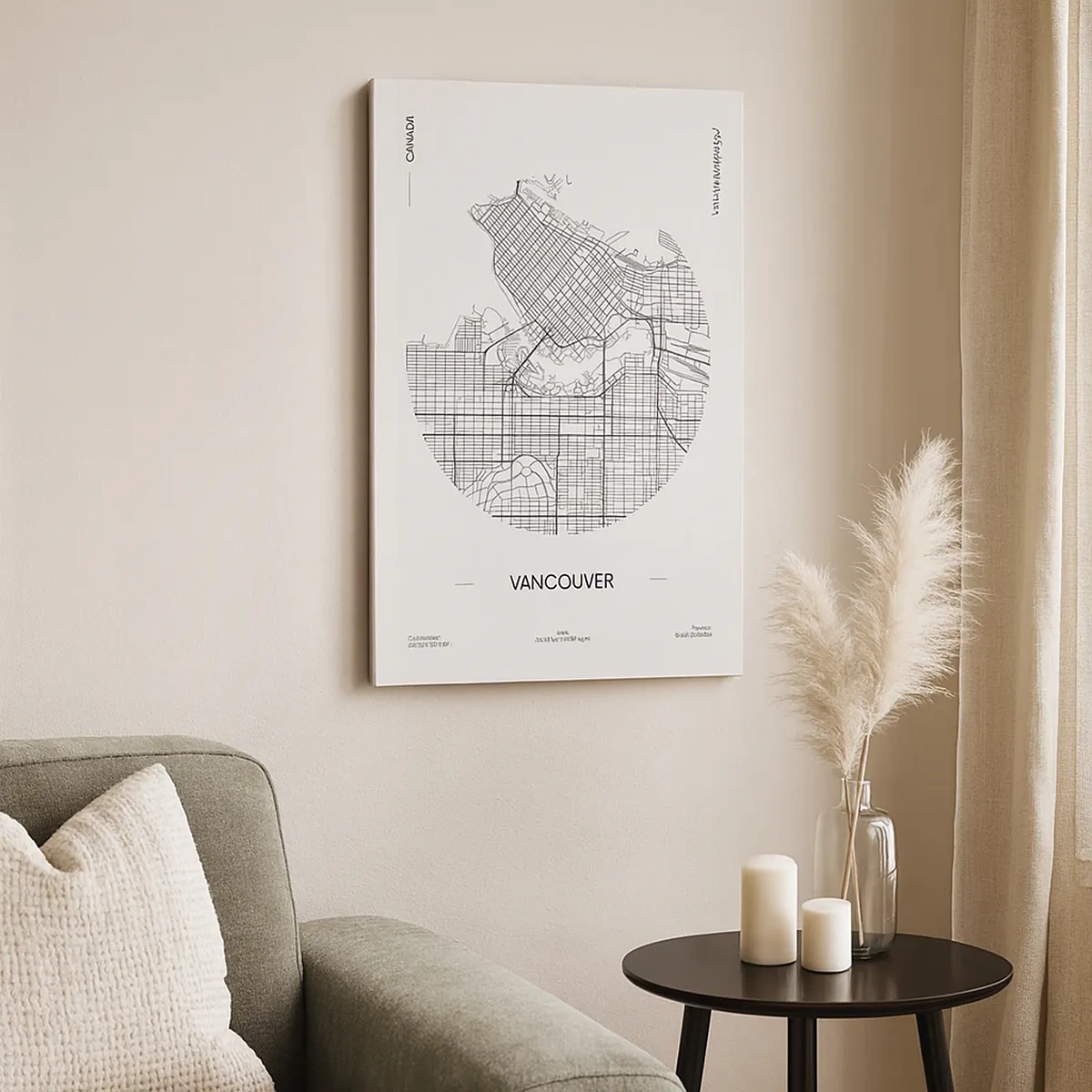 Lærredstryk - Billede på lærred - Anatomi af Vacouver - 50x70 cm