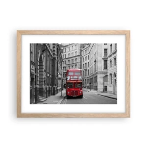 Plakat i ramme af lyst egetræ - Hverdagen behøver ikke at være grå - 40x30 cm