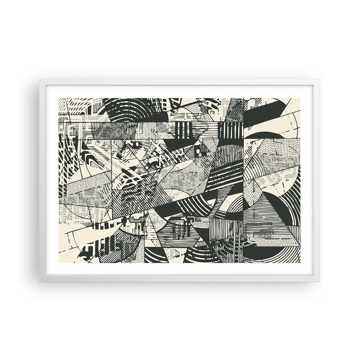 Plakat i hvid ramme - Nutidens dynamik - 70x50 cm