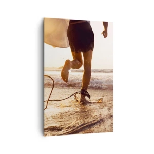 Lærredstryk - Billede på lærred - For at møde bølgen - 80x120 cm