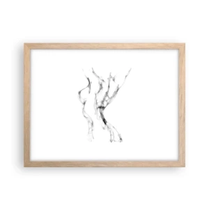 Plakat i ramme af lyst egetræ - Smuk og stærk - 40x30 cm