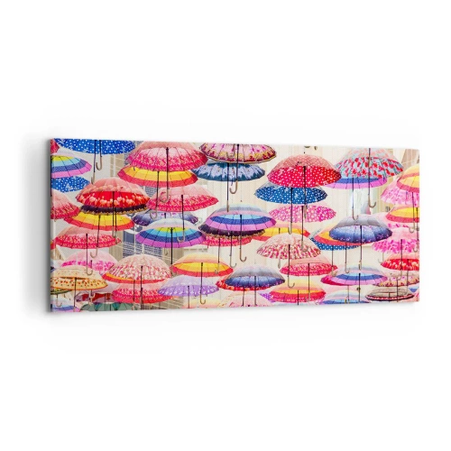 Lærredstryk - Billede på lærred - Engen i byen - 100x40 cm