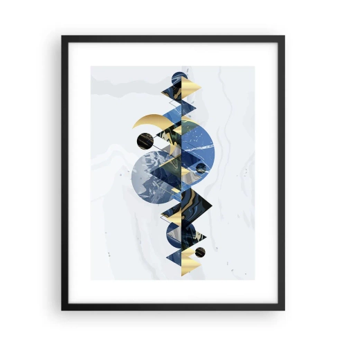 Plakat i sort ramme - Geometrisk landskab - 40x50 cm