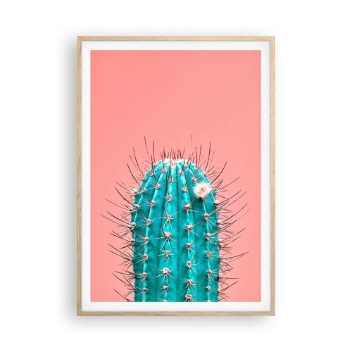 Plakat i ramme af lyst egetræ - Bare se - 70x100 cm