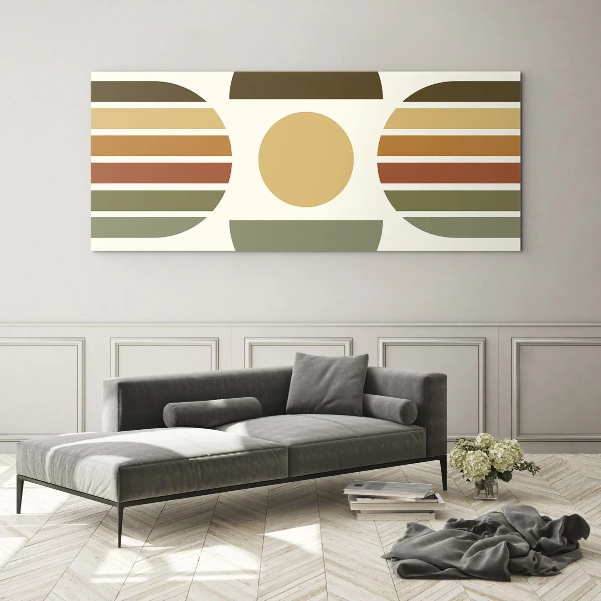 Billede på glas - I jordfarver - 100x40 cm