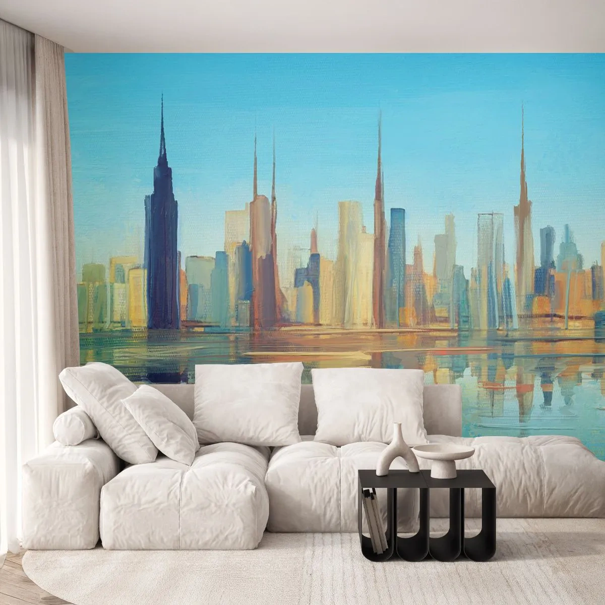 Fototapet Premium Sand - Solrig metropol - By, Arkitektur, Stykke - 100x70 cm