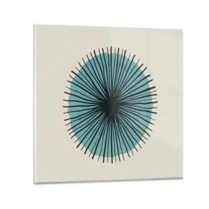 Billede på glas - Strålende på blå - 30x30 cm