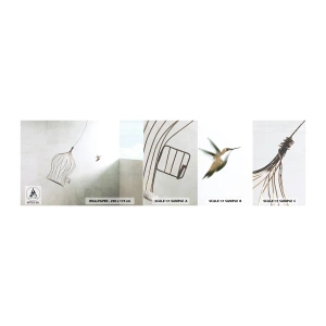 Prøve Fototapet Selvklæbende Deluxe Sticker - I sit elementet - Abstraktion, Fugl, Fuglebur - 100x30 cm