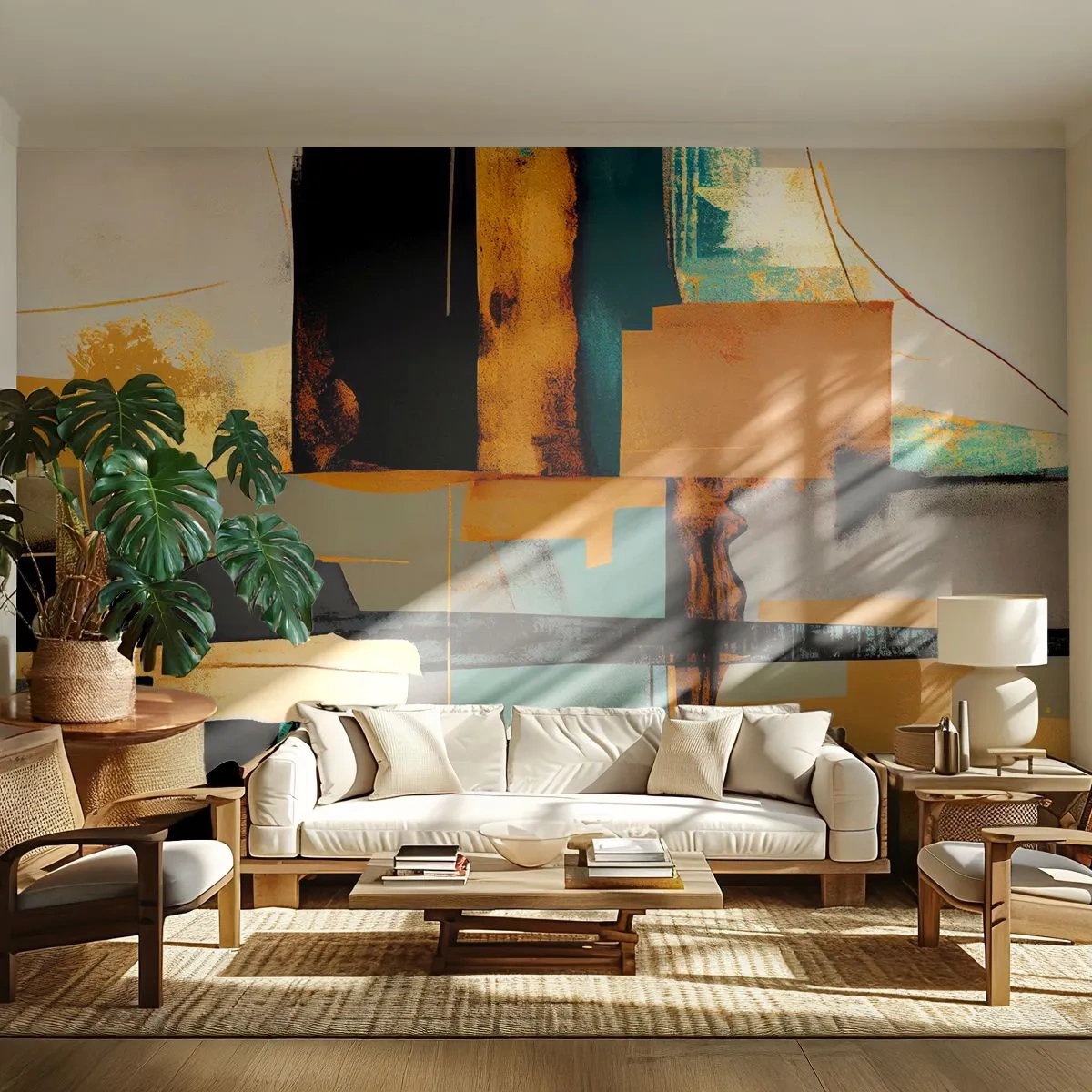 Fototapet Selvklæbende Deluxe Sticker - Abstraktion - lys og skygge - Abstraktion, Moderne, Stykke - 150x105 cm