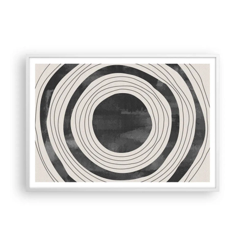 Plakat i hvid ramme - Lige til det punkt - 100x70 cm