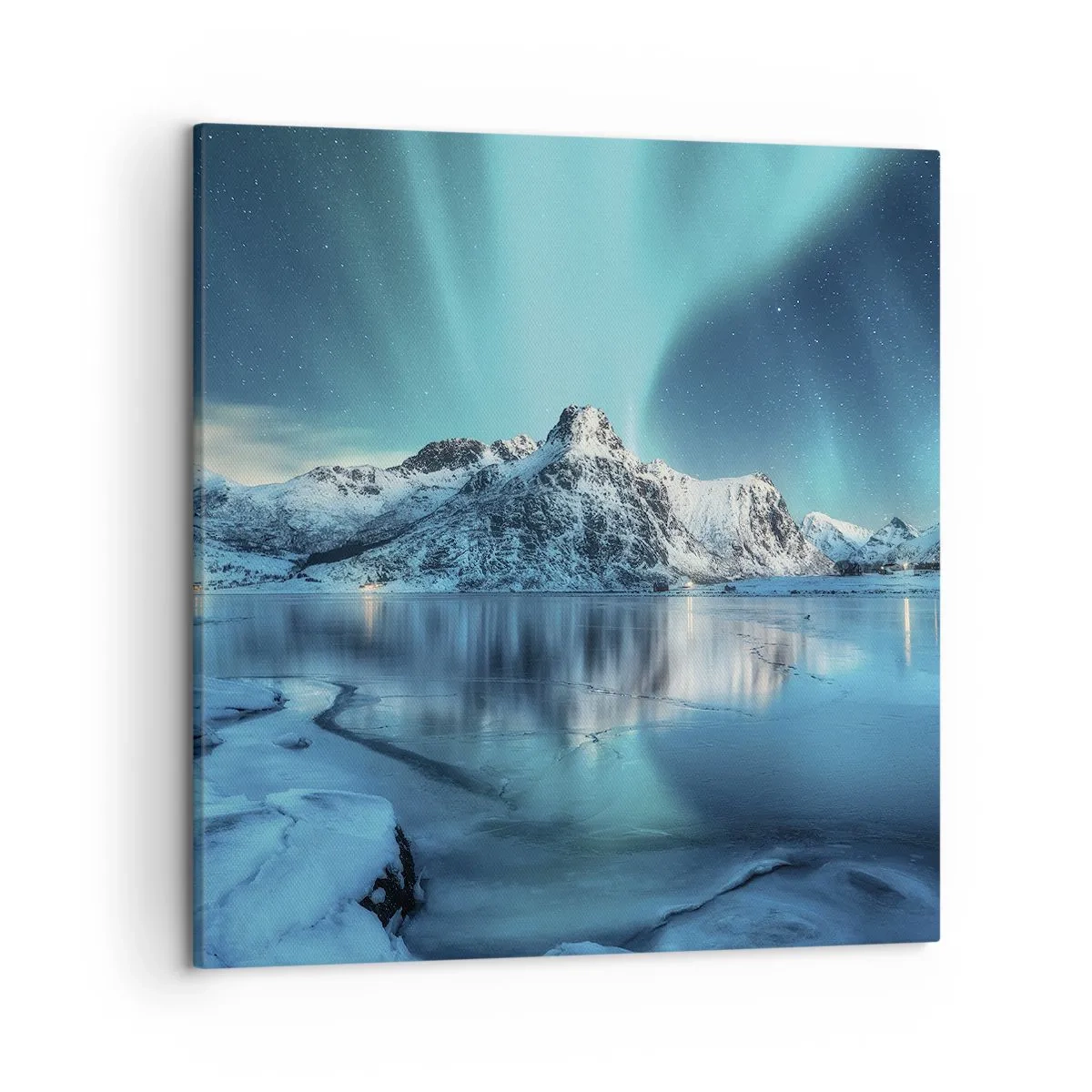 Lærredstryk - Billede på lærred - Nat med lys - 50x50 cm