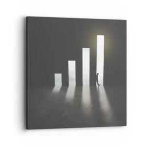 Lærredstryk - Billede på lærred - Succes - et indtryk - 40x40 cm