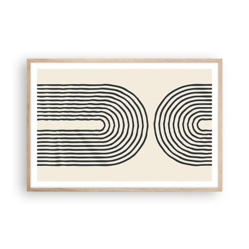 Plakat i ramme af lyst egetræ - Kommer snart... - 91x61 cm