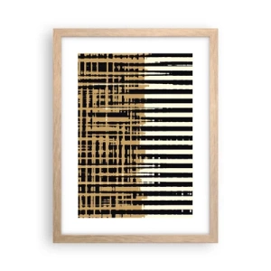 Plakat i ramme af lyst egetræ - Arkitektonisk abstraktion - 30x40 cm