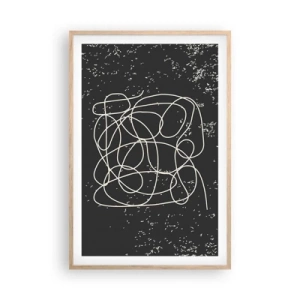 Plakat i ramme af lyst egetræ - Vandrende tanker - 61x91 cm